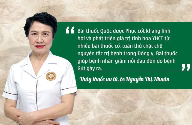 Bác sĩ Nguyễn Thị Nhuần đánh giá cao bài thuốc Quốc dược Phục cốt khang